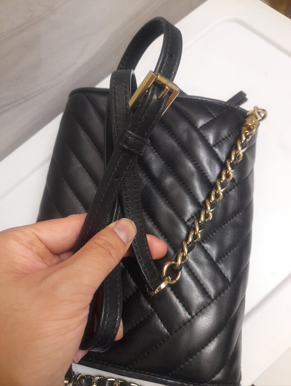 Tory Burch Black Quilted Leather Chain Shoulder Crossbody Bag - Picture 10 of 16